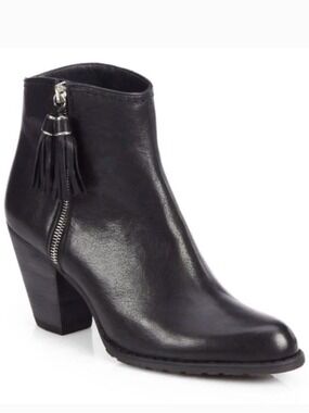 Stuart Weitzman Black Leather Ankle Boots